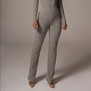 Jluxlabel Grey Bret Ribbed Pants NWT